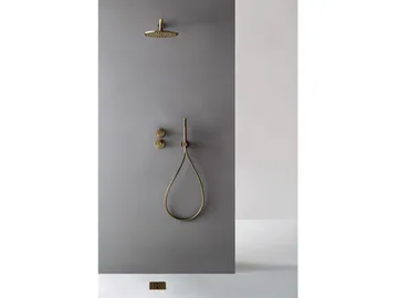 3.6 - Stainless steel shower set with hand and overhead shower by Rubinetterie Treemme - view 2